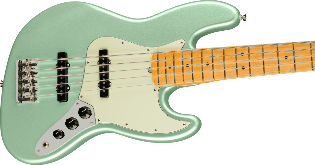 Fender American Professional II Jazz Bass V, Maple Fingerboard, Mystic Surf Green - A Strings