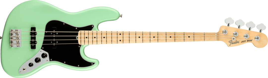 Fender American Performer Jazz Bass, Maple Fingerboard, Satin Surf Green - A Strings