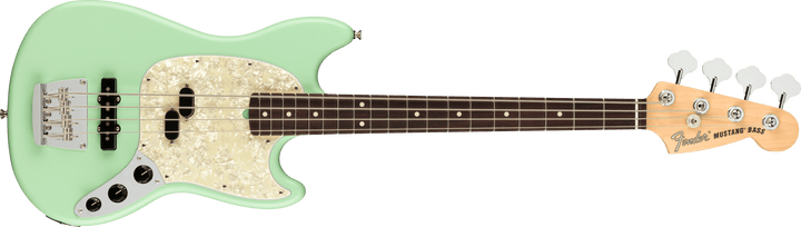 Fender American Performer Mustang Bass, Rosewood Fingerboard, Satin Surf Green - A Strings