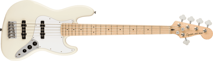 Squier Affinity Series Jazz Bass V, touche en érable, blanc olympique