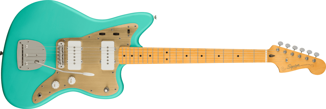 Squier 40th Anniversary Jazzmaster, Vintage Edition, Maple Fingerboard, Gold Anodized Pickguard, Satin Seafoam Green