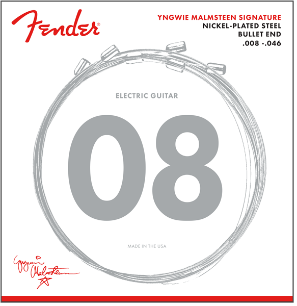 Fender Yngwie Malmsteen Signature Electric Guitar Strings, Nickel-Plated Steel, .008-.046