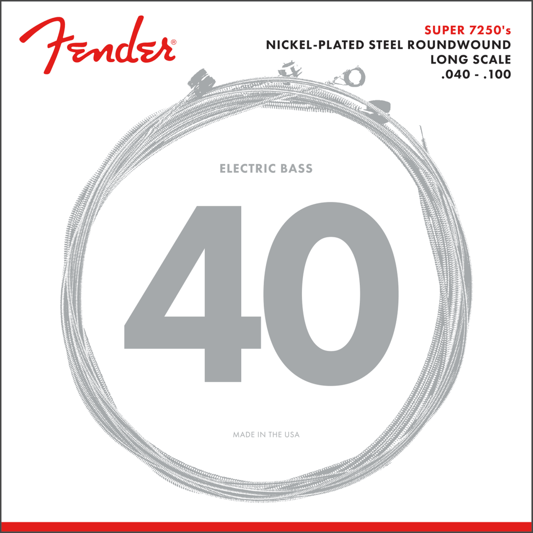 Fender 7250L Bass String Set, Nickel Plated Steel, Long Scale, .040-.100 - A Strings