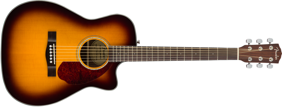 Fender CC-140SCE Concert Body Acoustic, Solid Spruce Top, Sunburst w/case