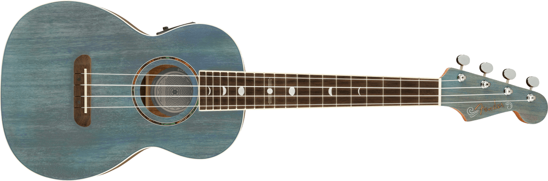 Fender Dhani Harrison Tenor Ukulele, Walnut Fingerboard, Turquoise