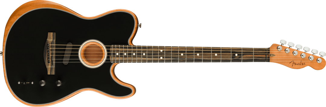 Fender American Acoustasonic Telecaster, Ebony Fingerboard, Black - A Strings