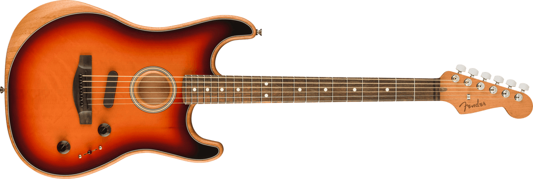 Fender American Acoustasonic Stratocaster, Ebony Fingerboard, 3-Colour Sunburst - A Strings