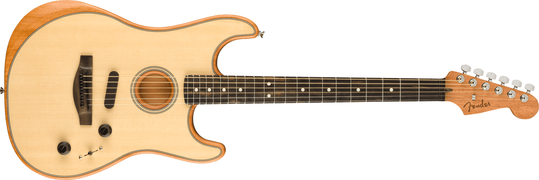Fender American Acoustasonic Stratocaster, Ebony Fingerboard, Natural - A Strings