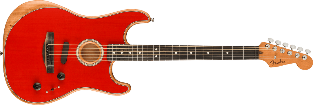 Fender American Acoustasonic Stratocaster, Ebony Fingerboard, Dakota Red - A Strings