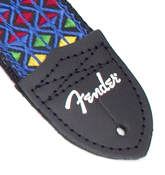 Fender Eric Johnson "The Walter" Signature Strap, Blue with Multi-coloured Triangle Pattern