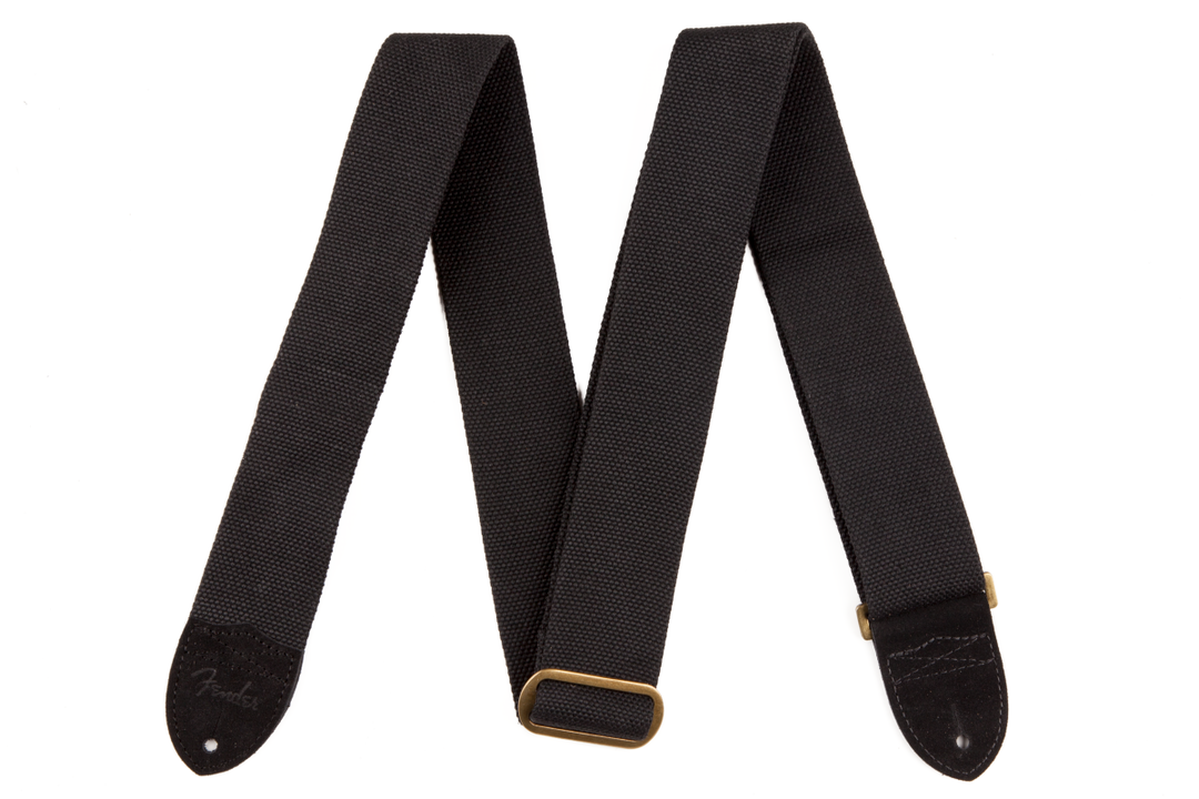 Fender Cotton/Leather Strap, Black