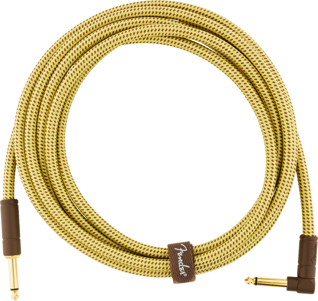 Fender Deluxe Instrument Cable, Right Angled, Tweed