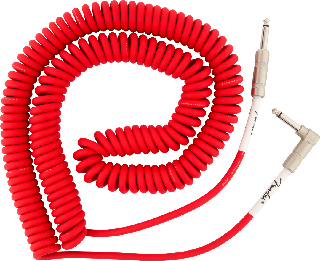 Fender Original Series Coiled Instrument Cable, Fiesta Red