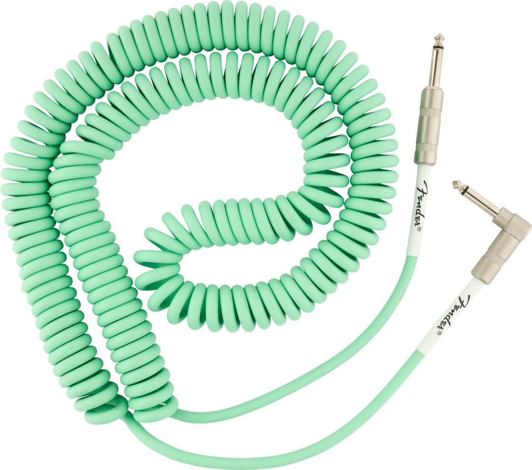 Fender Original Series Coiled Instrument Cable, Surf Green