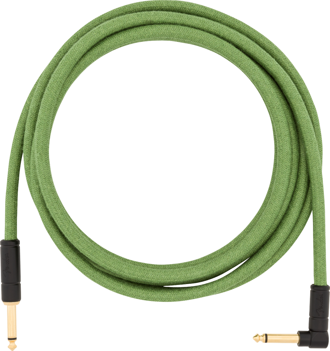Fender Angled Festival Instrument Cable, Pure Hemp, Green