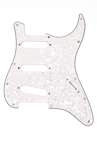 Fender Pickguard, Strat, 11 Hole, 4-Ply White Pearl