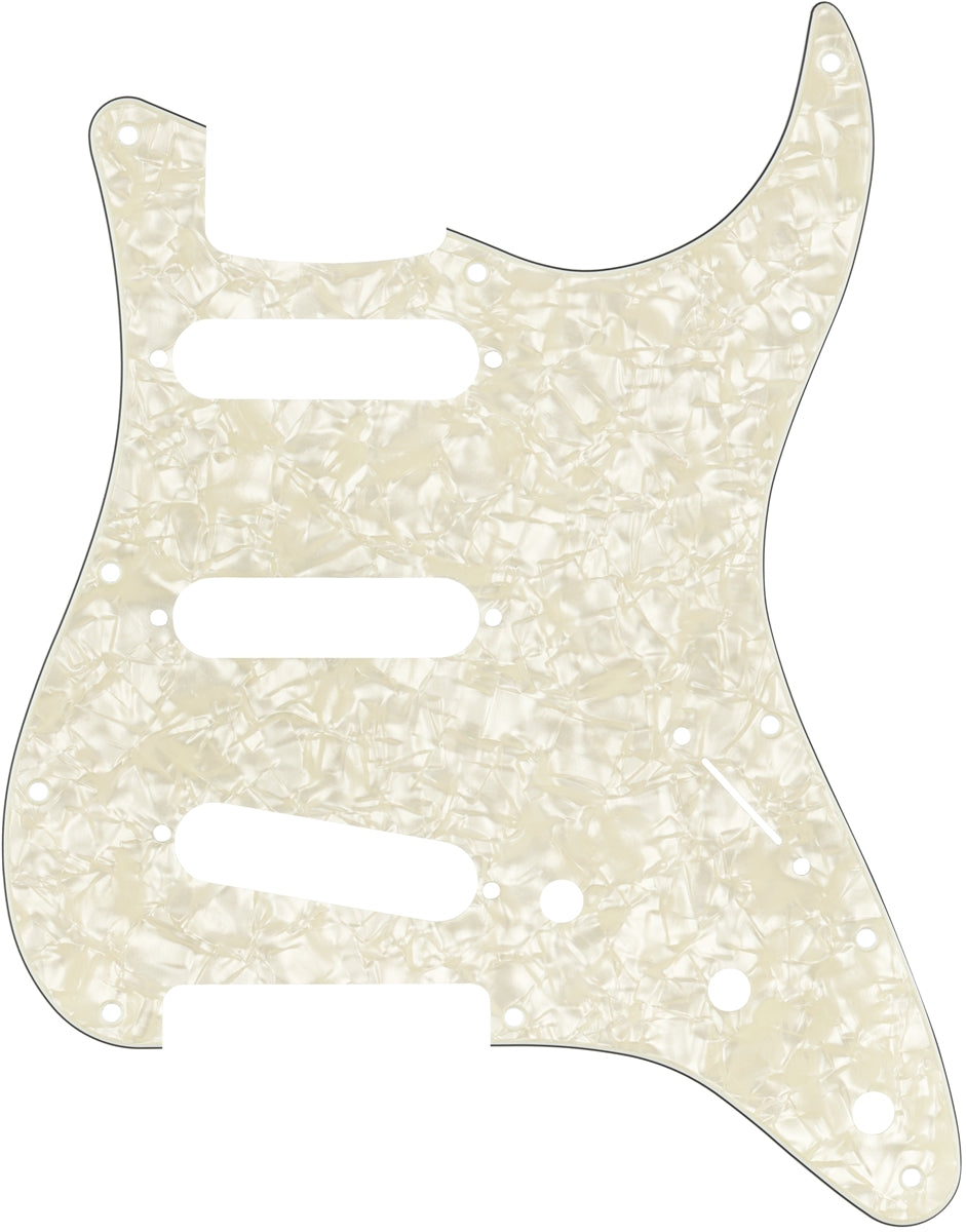 Fender Pickguard, Strat, 11 Hole, 4-Ply Aged White Pearl