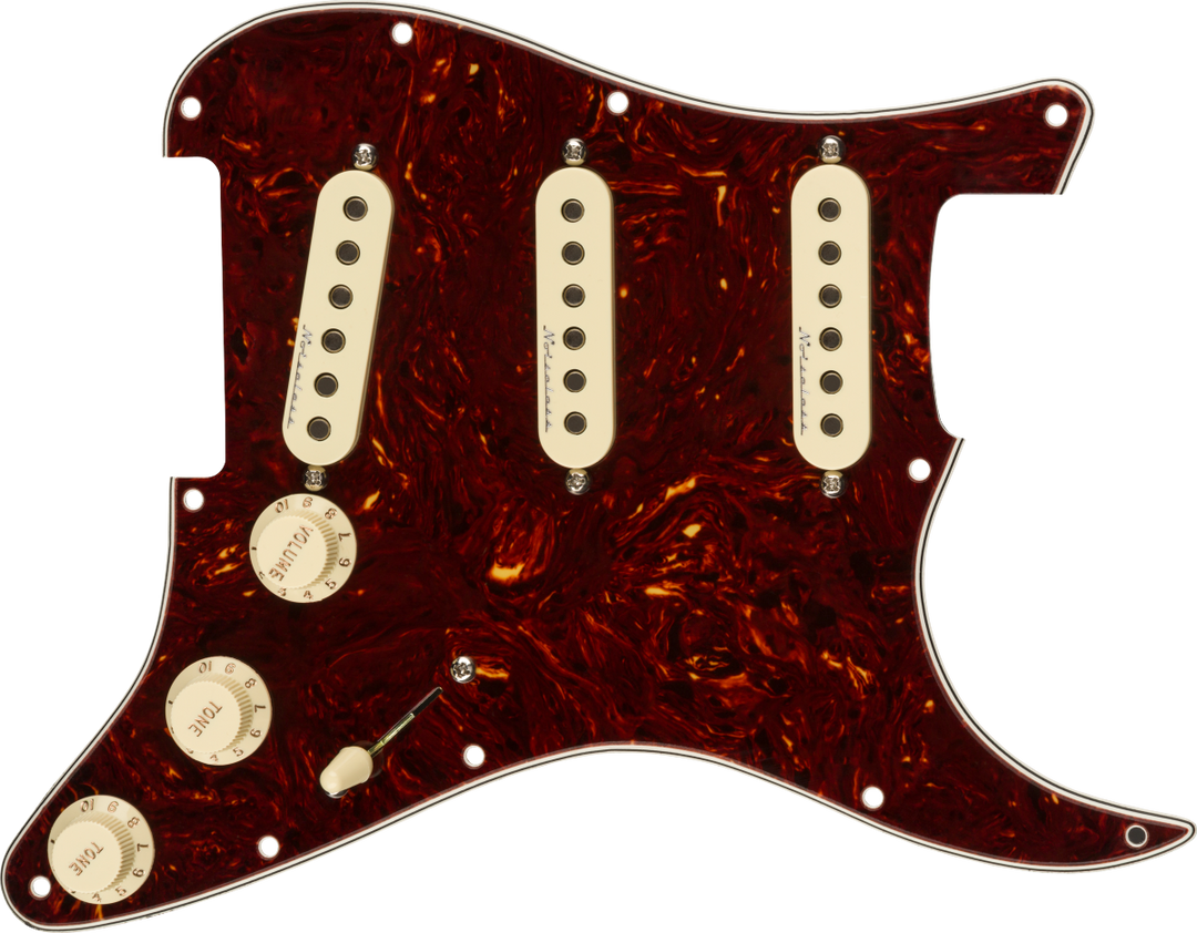 Fender Pre-Wired Strat Pickguard, Hot Noiseless SSS, Tortoise Shell 11 Hole
