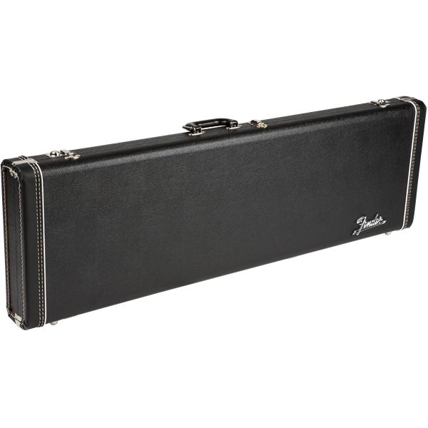 Fender G&G Deluxe Precision Bass Hardshell Case, Black with Orange Plush Interior, Fender Amp Logo