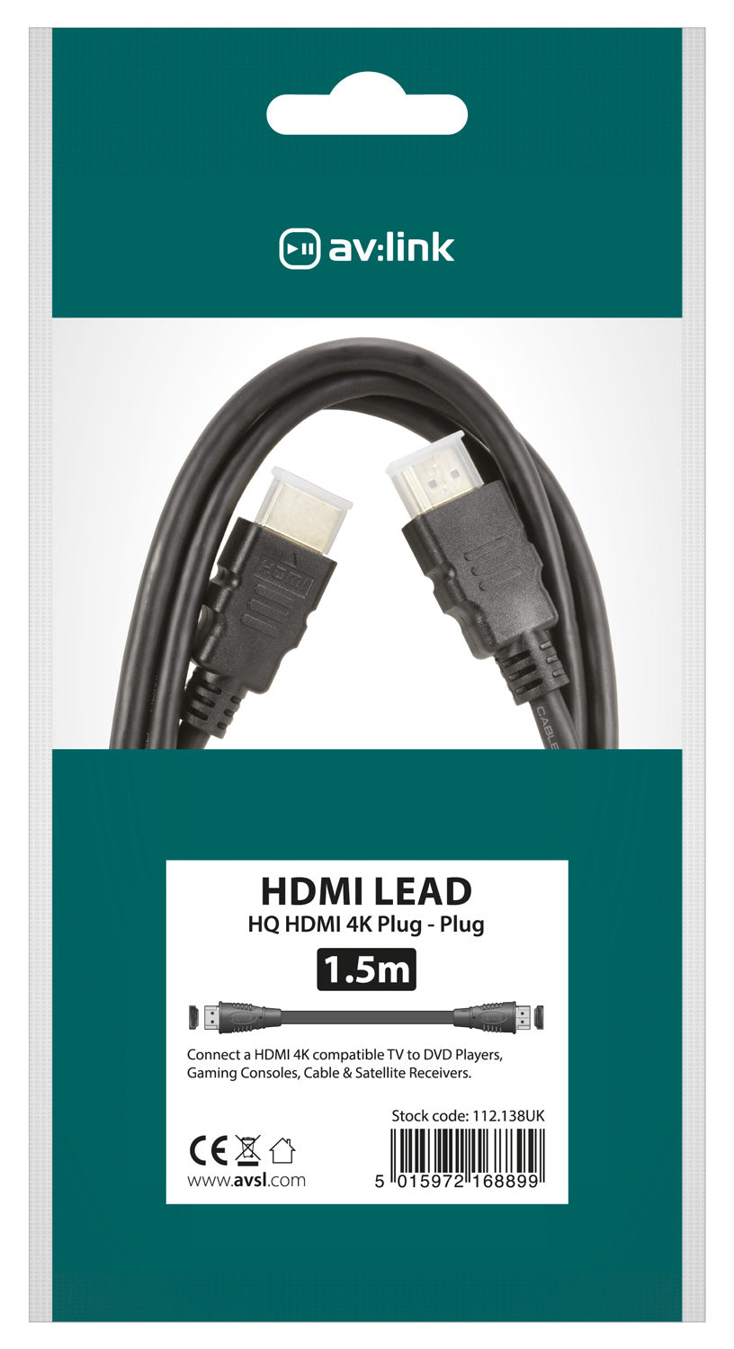 High Quality 4K Ready HDMI Lead - Plug to Plug