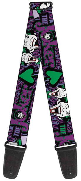 Buckle Down Joker Face Logo Spades Purple Guitar Strap - A Strings