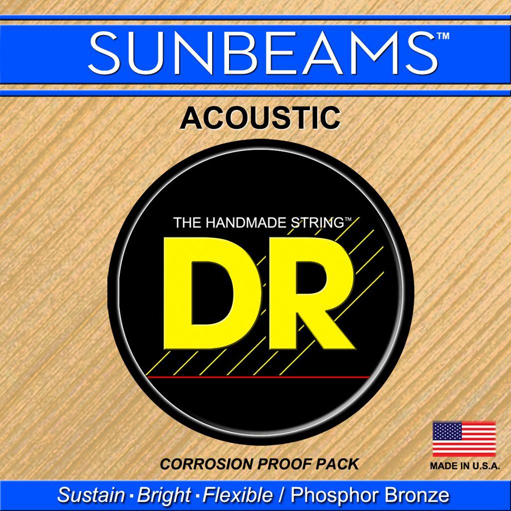 DR Sunbeam Round Core Acoustic String Set, Phosphor Bronze, .010-.048 - A Strings
