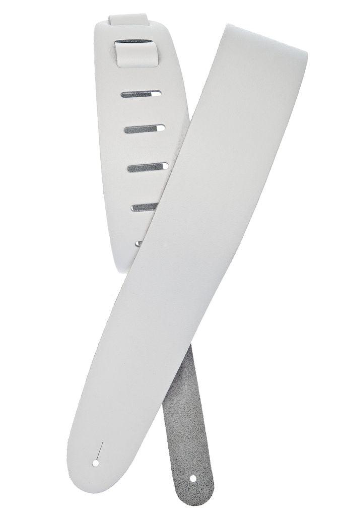 D'Addario Basic Classic Leather Guitar Strap - White - A Strings