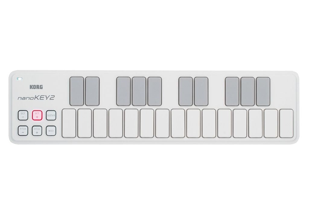 Korg nanoKEY2 Slimline Midi Controller Keyboard, White