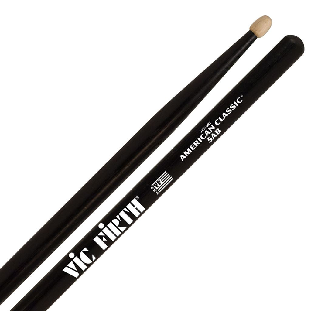 Vic Firth American Classic Hickory Drumstick, Wood Tip, 5A Black