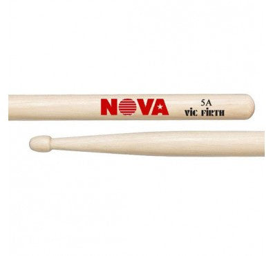 Vic Firth Nova Hickory Drumstick, Wood Tip, 5A