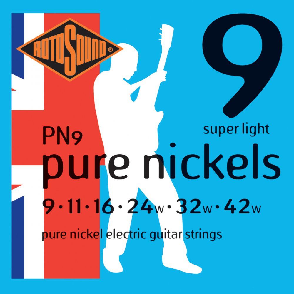 Rotosound Pure Nickel Electric Guitar String Set, .009-.042