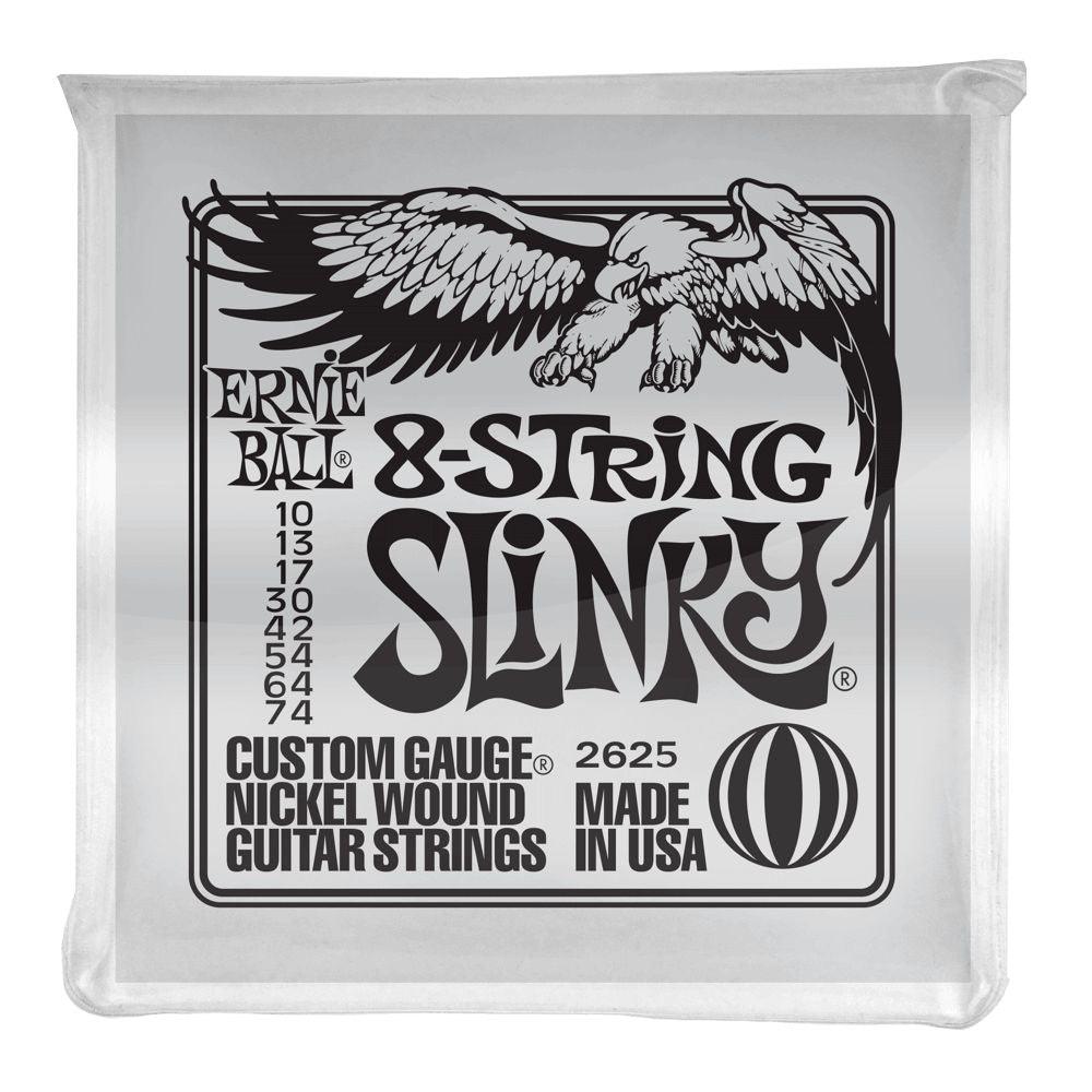 Ernie Ball 8-String Guitar String Set, Nickel, .010-.074 - A Strings