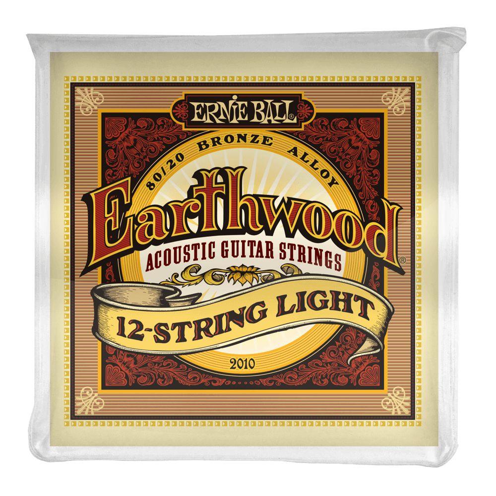 Ernie Ball Earthwood 12-String Guitar String Set, 80/20 Bronze, Light .009-.046 - A Strings