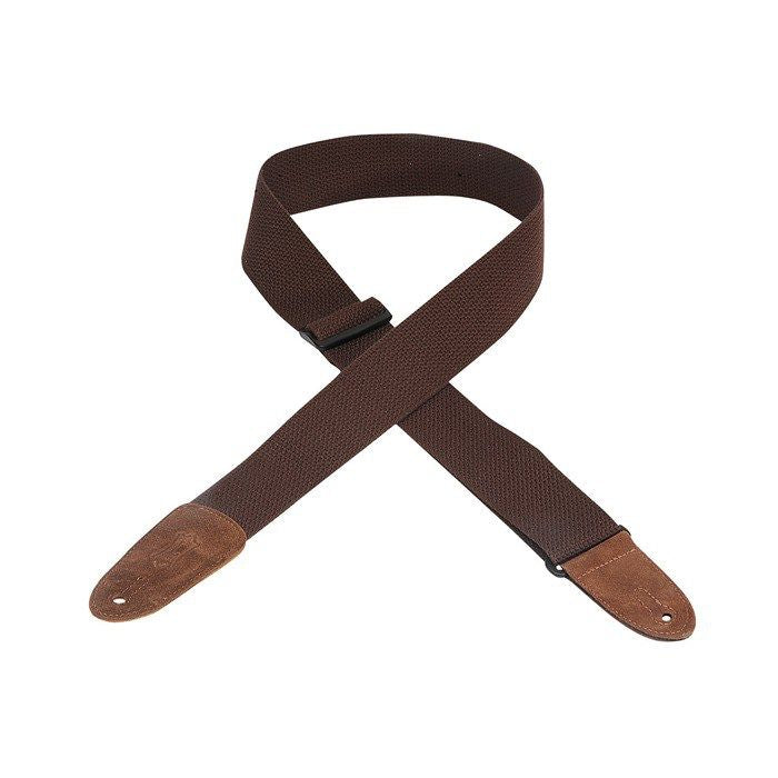 Levy's 2" Cotton Guitar Strap w/Leather Ends - Brown