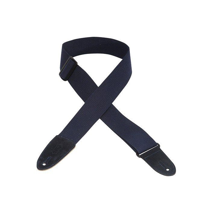 Levy's 2" Cotton Guitar Strap w/Leather Ends - Navy