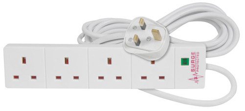 Mercury 4-Gang Extension Lead with Surge Protection