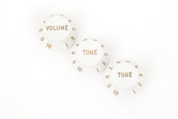 Fender Stratocaster Volume/Tone Knobs, Set of 3, White
