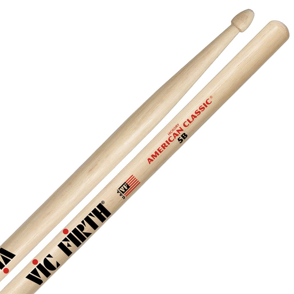 Vic Firth American Classic Hickory Drumstick, Wood Tip, 5B