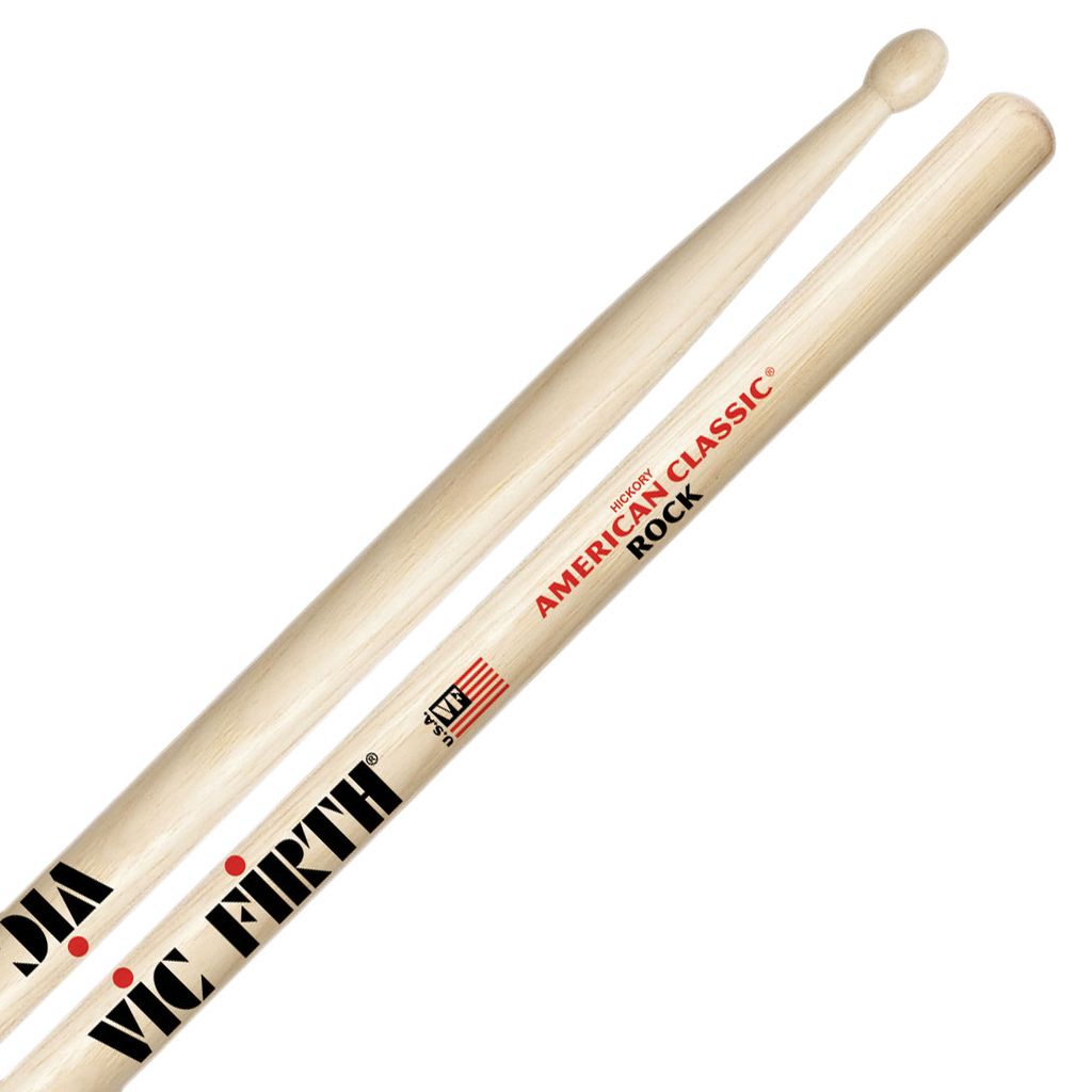 Vic Firth American Classic Hickory Drumstick, Wood Tip, Rock