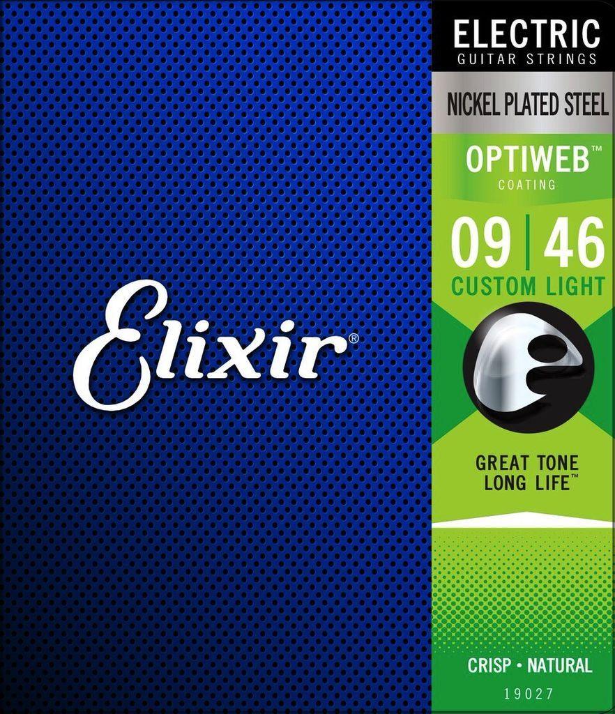 Elixir Optiweb Coated Electric Guitar String Set, .009-.046 - A Strings