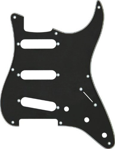 Fender Pickguard, 50s Strat, 8 Hole S/S/S Configuration, 3-Ply, Black