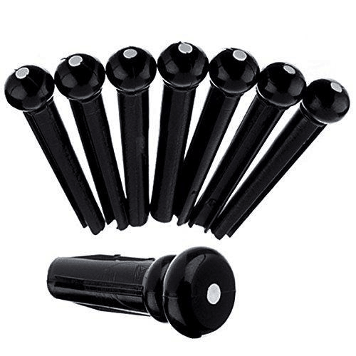 Fender Acoustic Bridge Pins, Black with White Dots (6) - A Strings