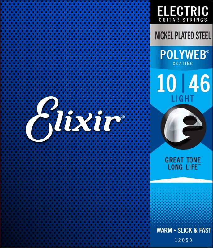 Elixir Polyweb Coated Electric Guitar String Set, Nickel, .010-.046 - A Strings
