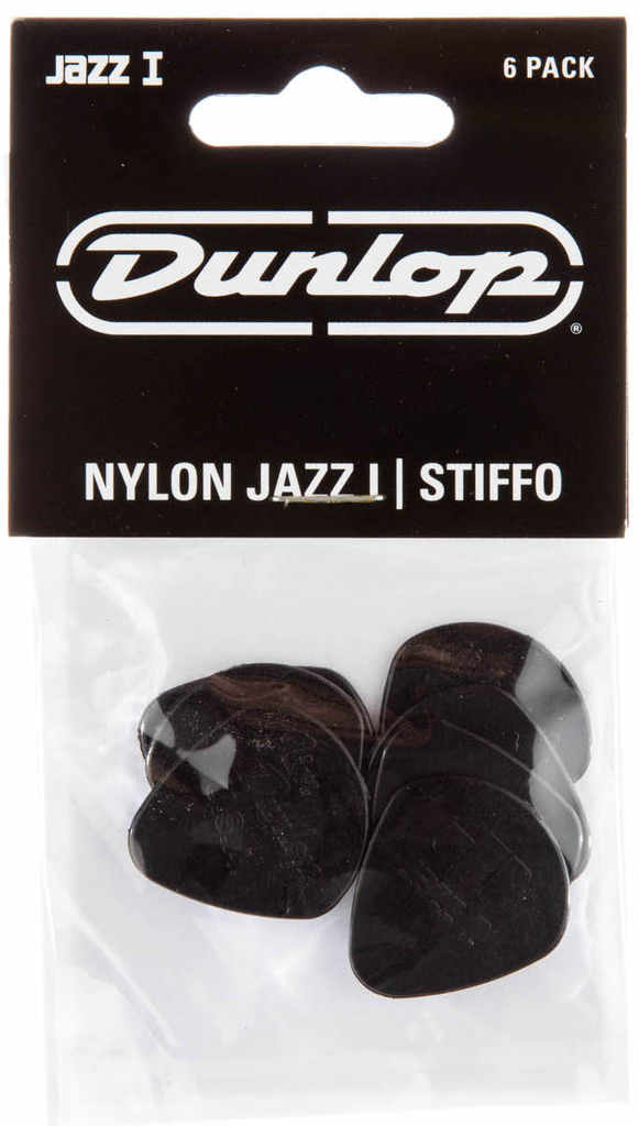 Jim Dunlop Jazz I Picks, Black Stiffo 6-Pack