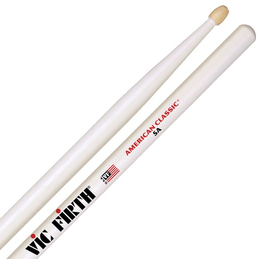 Vic Firth American Classic Hickory Drumstick, Wood Tip, 5A White