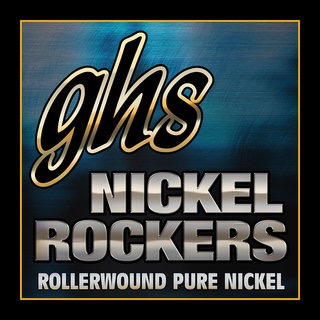 GHS Nickel Rockers Electric Guitar String Set, Pure Nickel, 1400 .012-.054 Wound 3rd