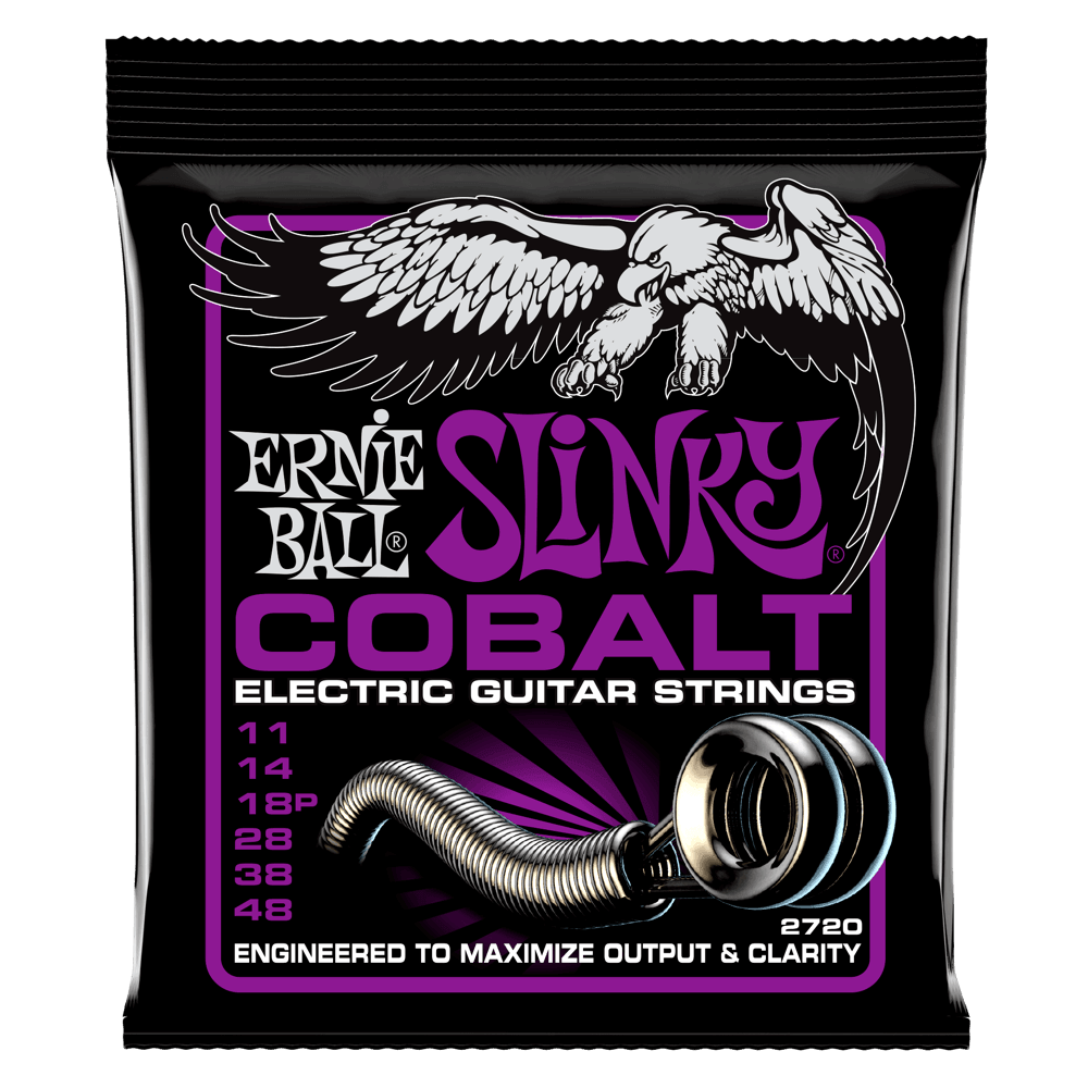 Ernie Ball Cobalt Electric Guitar String Set, Power Slinky .011-.048 - A Strings