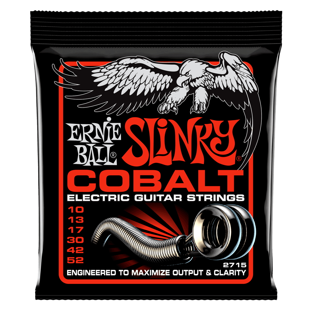 Ernie Ball Cobalt Electric Guitar String Set, Skinny Top/Heavy Bottom .010-.052 - A Strings