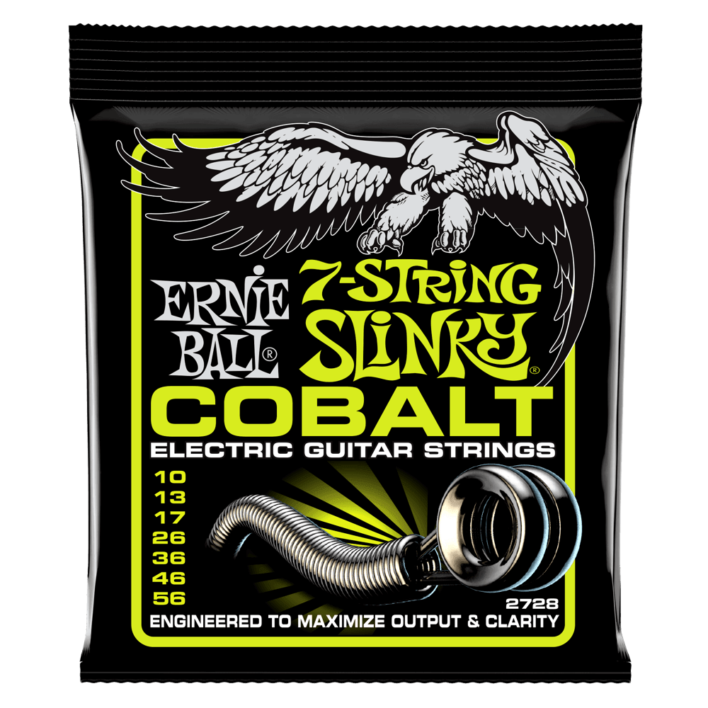 Ernie Ball 7-String Cobalt Electric Guitar String Set, Cobalt, Regular Slinky .010-.056 - A Strings
