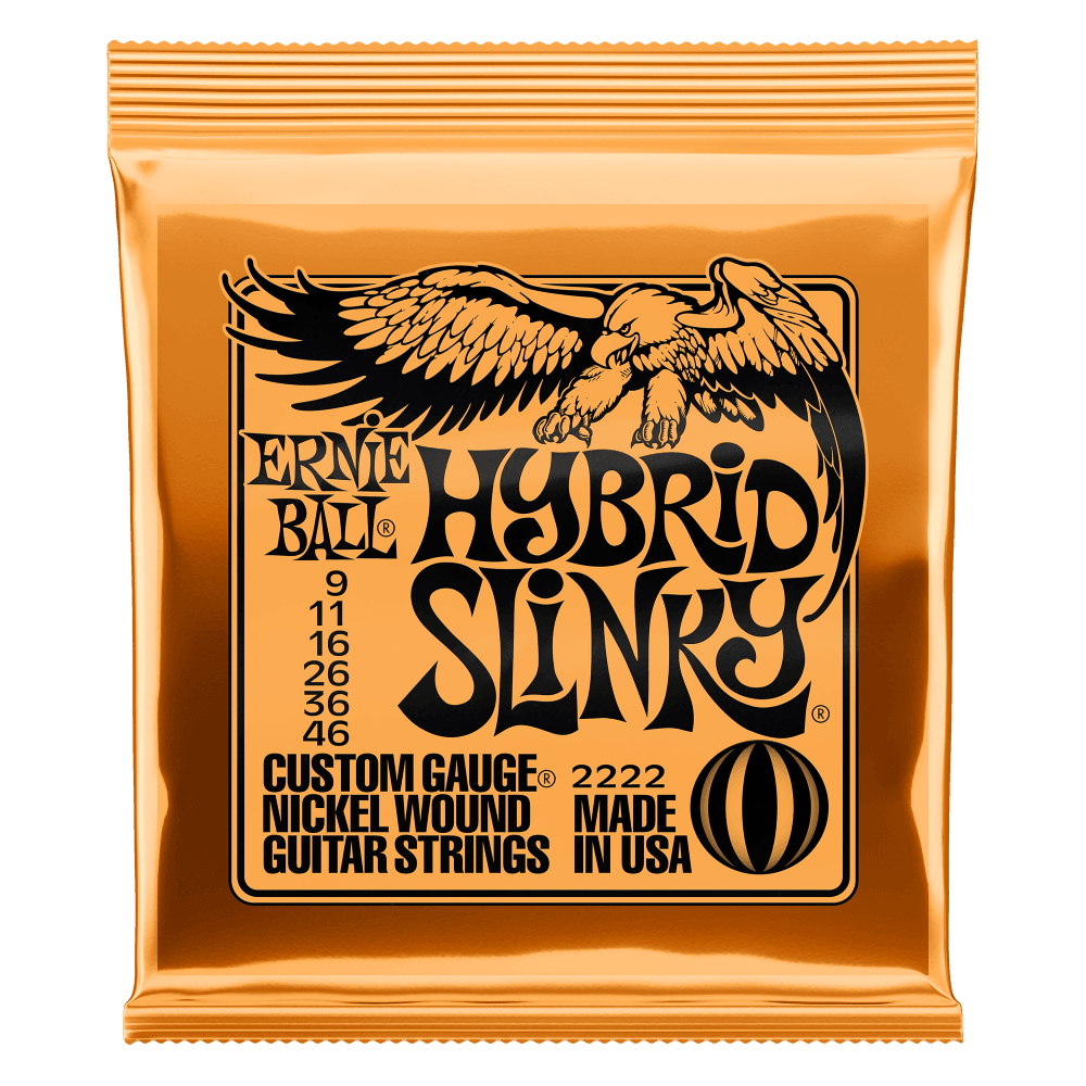 Ernie Ball Electric Guitar String Set, Nickel, Hybrid Slinky .009-.046 - A Strings